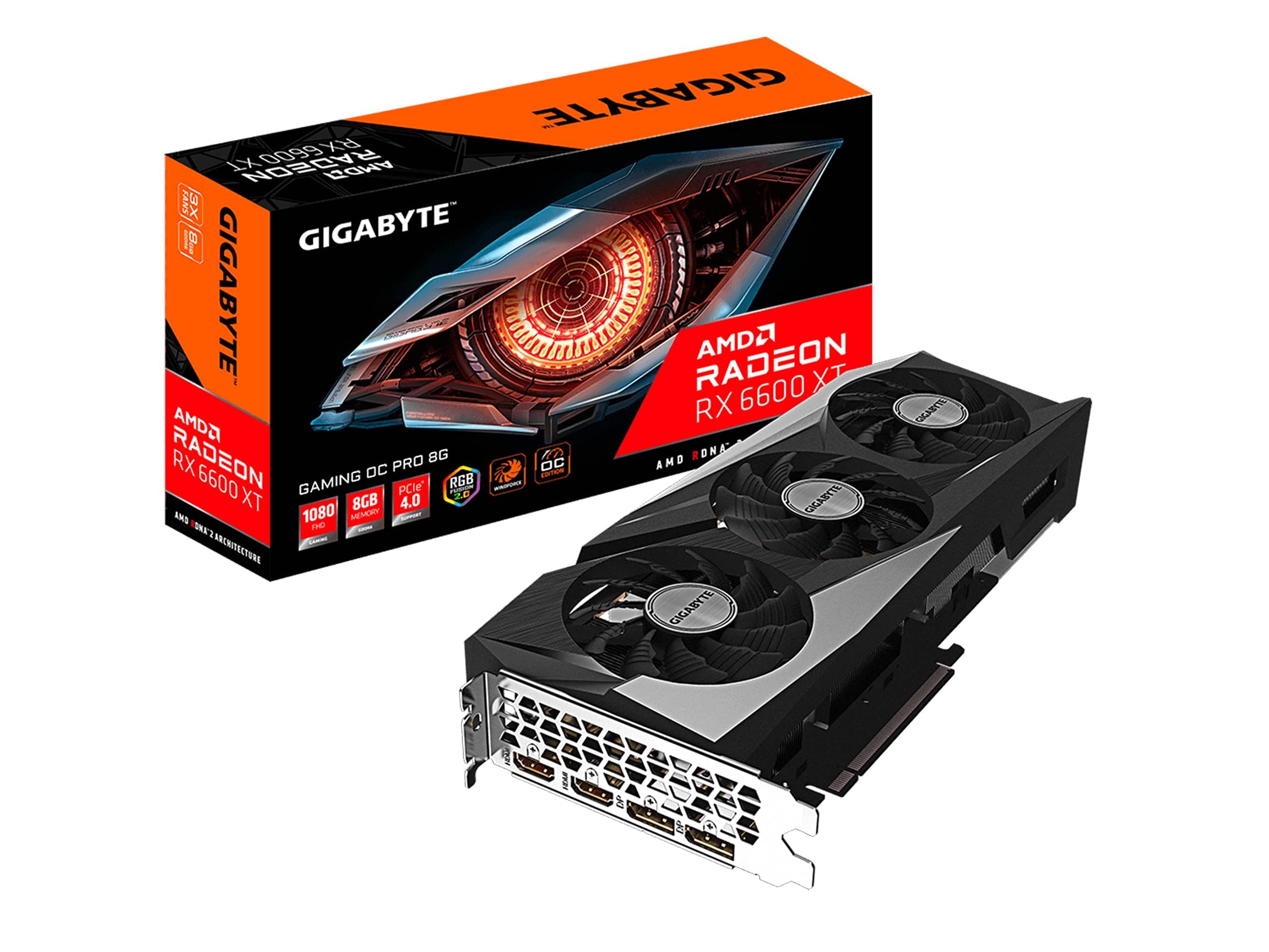 GIGABYTE製 RADEON RX6600 GV-R66EAGLE-8GD GIGABYTE Radeon RX 6600 EAGLE 8G Graphics Card, WINDFORCE 3X